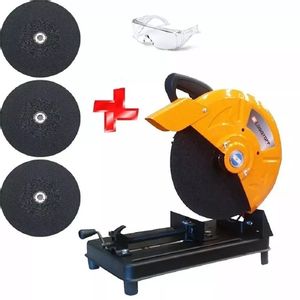 Sierra Sensitiva Lusqtoff 355mm 2000w + 3 Discos + Lentes De Seguridad Cortadora Cm-14k